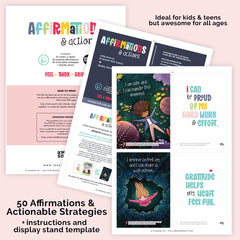 Affirmations & Actions Card Set | PDF (age 5+)
